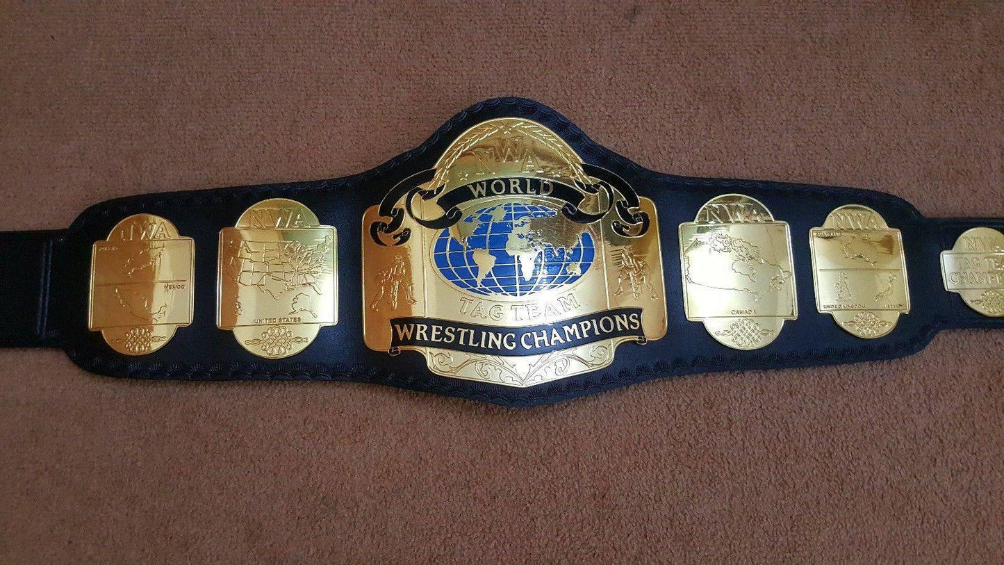 NWA WORLD TAG TEAM Brass Championship Belt