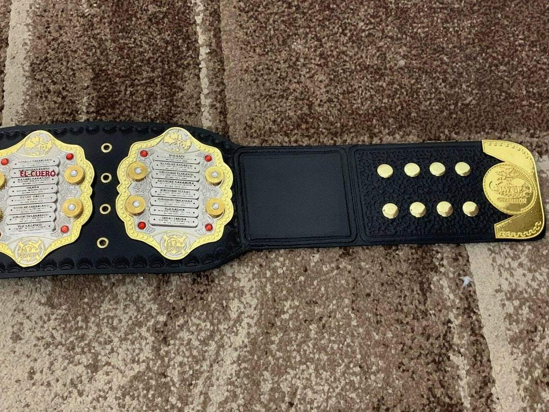 IWGP Heavyweight Brass Championship Title Belt – TV Accurate Kazuchika Okada Edition with Black Leather Strap