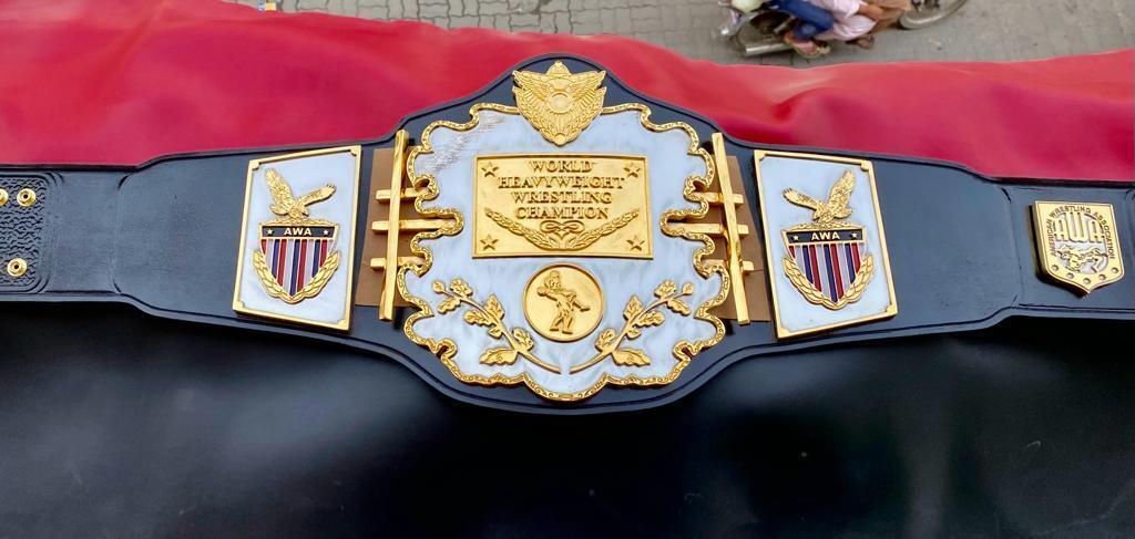 AWA World Heavyweight Championship Belt | Eagle Crest Silver | Ring Side Belts