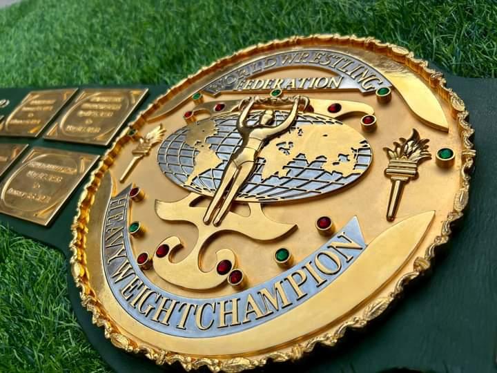 WWF World Wrestling Federation Heavyweight Brass Championship Title Belt