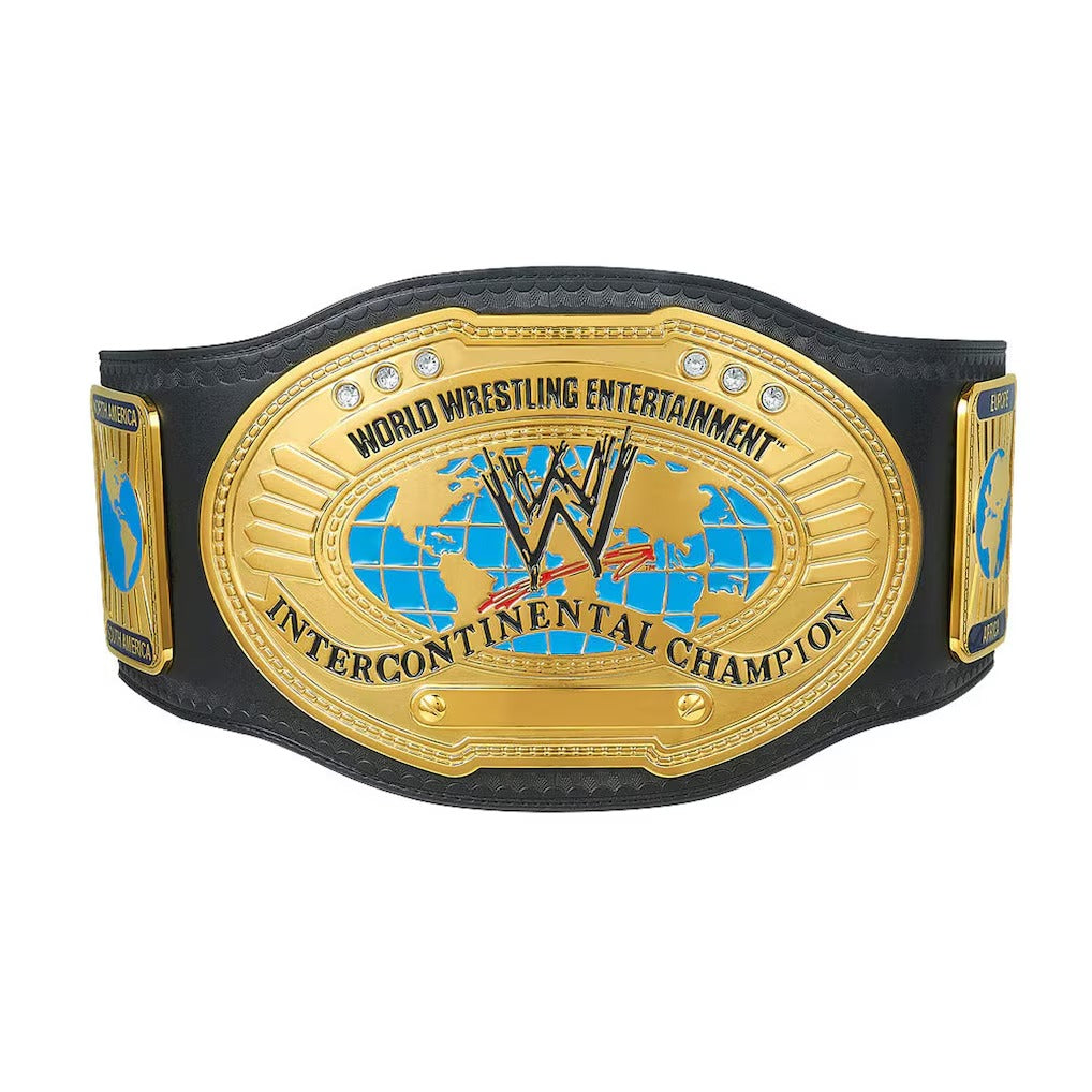 Gold Global Champion Wrestling Belt | Oval World Map Design