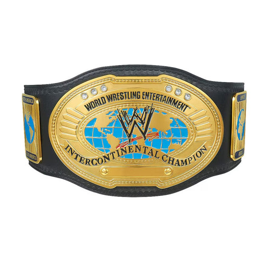 Gold Global Champion Wrestling Belt | Oval World Map Design