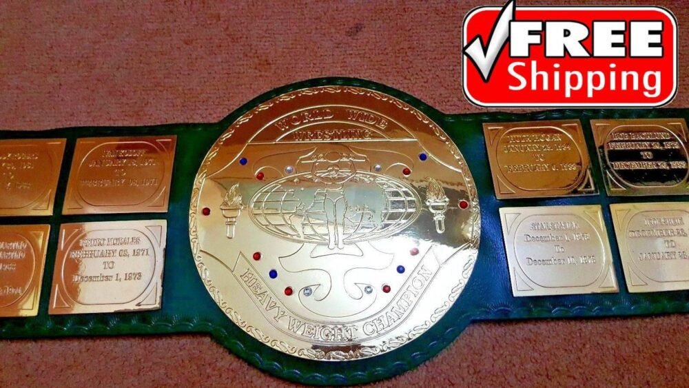 WWF BIG GREEN Brass Championship Title Belt