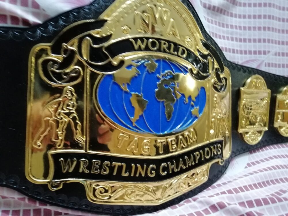 NWA WORLD TAG TEAM GOLD Wrestling Championship Belt - Image 7