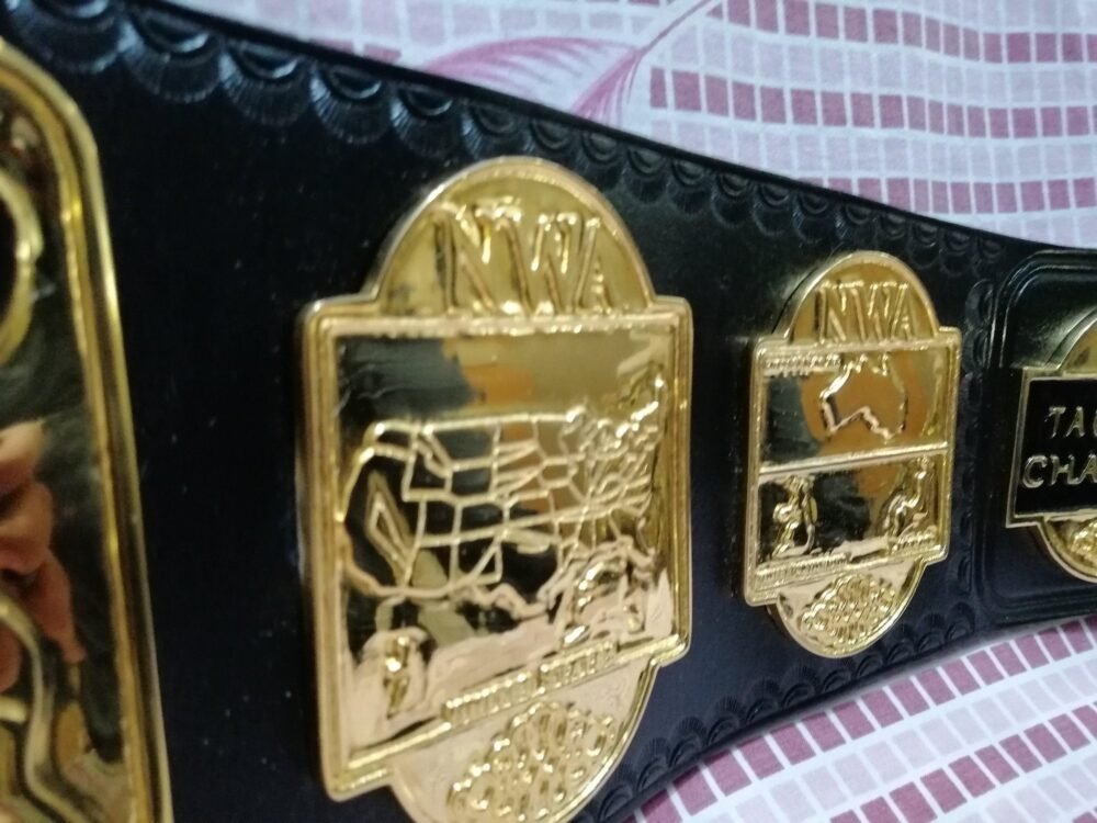 NWA WORLD TAG TEAM GOLD Wrestling Championship Belt - Image 9