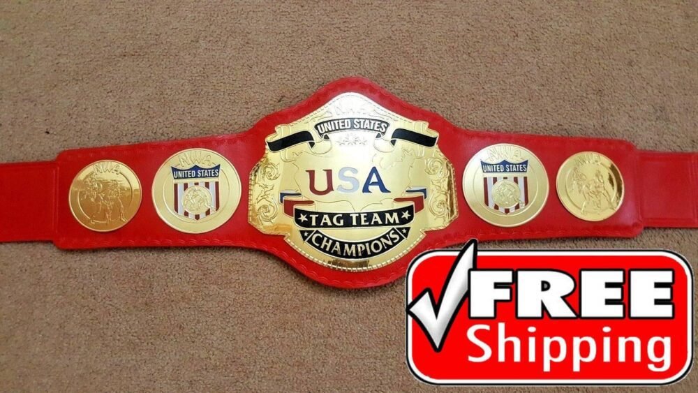 NWA US TAG TEAM Brass Championship Belt