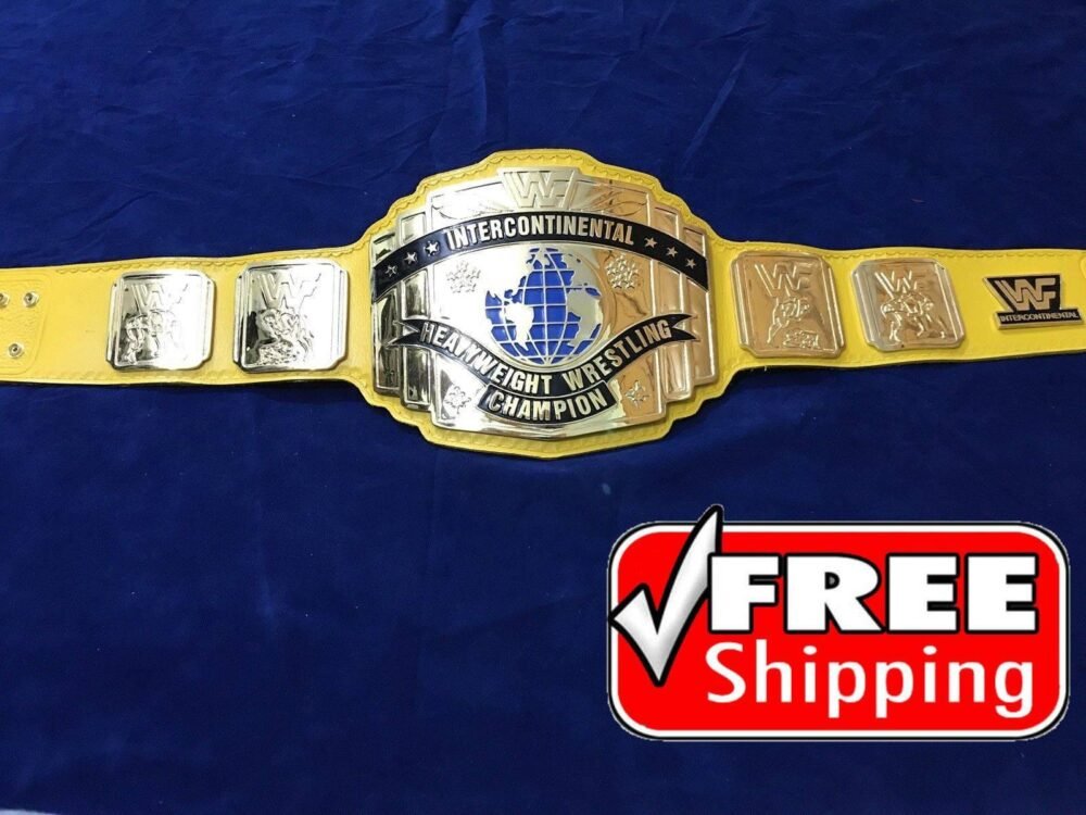 WWF INTERCONTINENTAL YELLOW Championship Title Belt