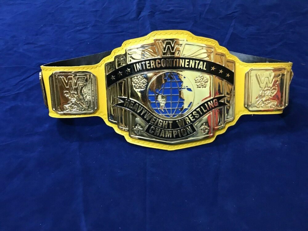 WWF INTERCONTINENTAL YELLOW Championship Title Belt - Image 2