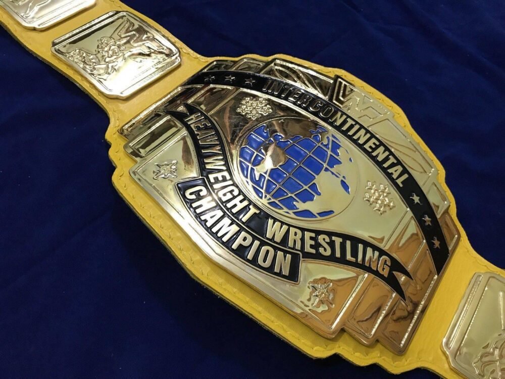 WWF INTERCONTINENTAL YELLOW Championship Title Belt - Image 3