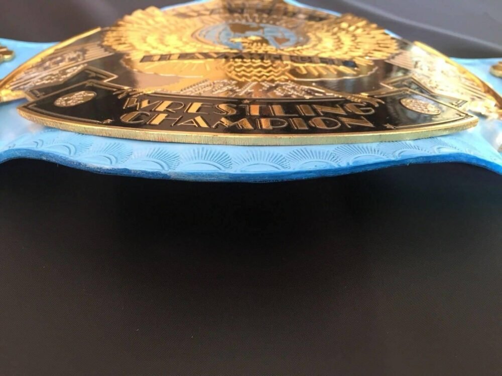 WWF WINGED EAGLE BLUE Brass Championship Title Belt - Image 4