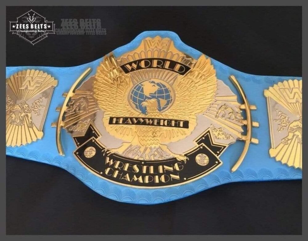 WWF WINGED EAGLE BLUE Brass Championship Title Belt - Image 3